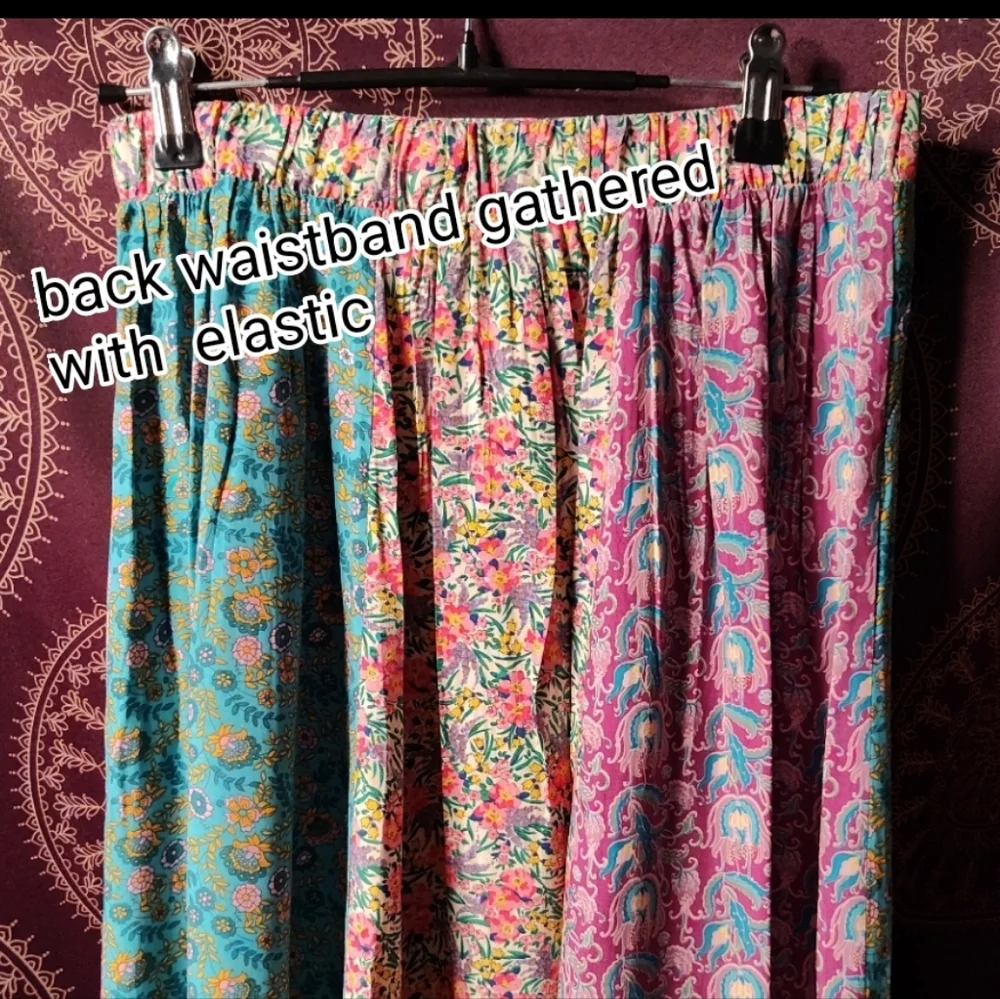 NWT NATURAL LIFE Valentina Turquoise Mixed Print Floral Midi Skirt *Vintage* - Picture 9 of 9
